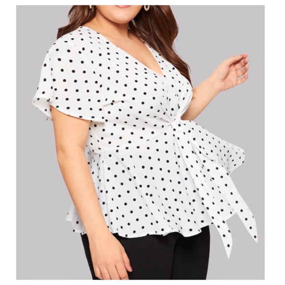 ➕Polka Dot Peplum Top - Picture 5 of 7